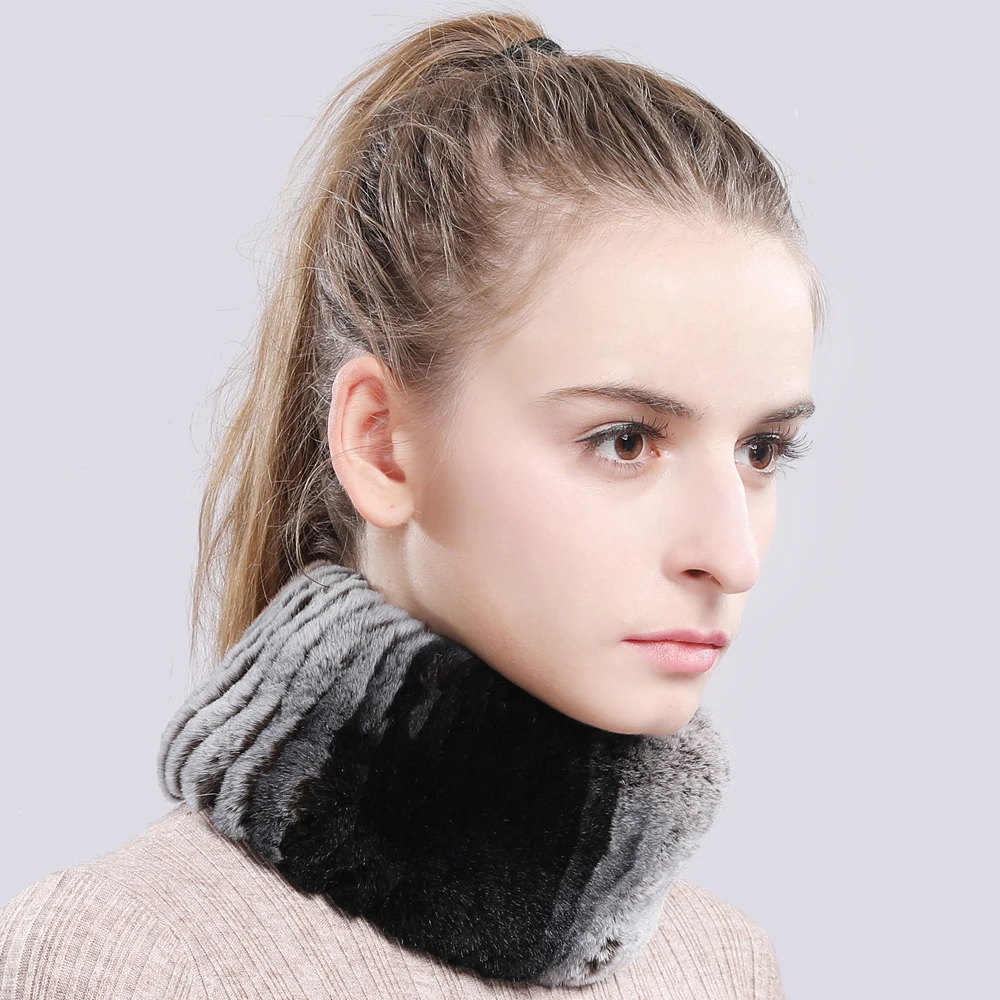 Роскошные модные женские туфли из настоящей шерсти кролика декоративного шарф