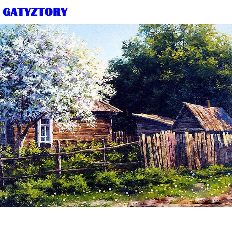 GATYZTORY Frame Home Garden DIY Painting By Number Modern Wall Art Canvas Acrylic Paint Numbers For Decors Arts | Дом и сад