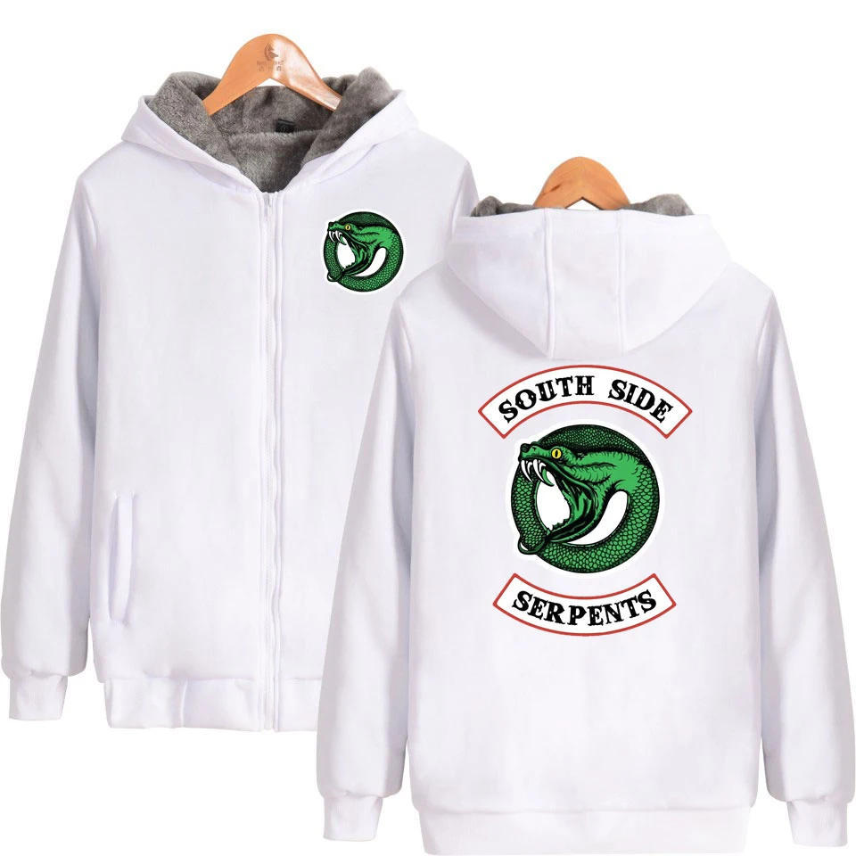 

Riverdale Thickening Zipper Hoodies Parkas Keep Warm Oversize Women/Men American Style Casual Pullovers Zipper Parka