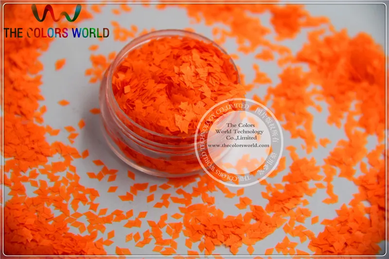 DN-6  Resistant  Neon Orange Red Color Diamond Shape Glitter  for Nail Polish and DIY decoration 1Pack =50g