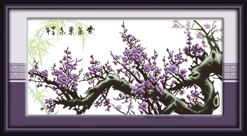 Joy Sunday H041(1)(2) украшение для дома фиолетовый воздух из Восточного цветка вышивка