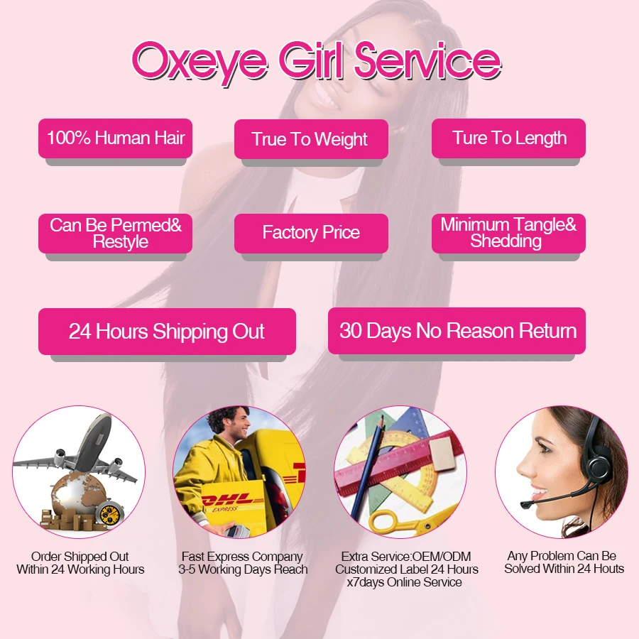 3 пучка с закрытием человеческих волос пучки бразильские прямые Remy Oxeye девушка |