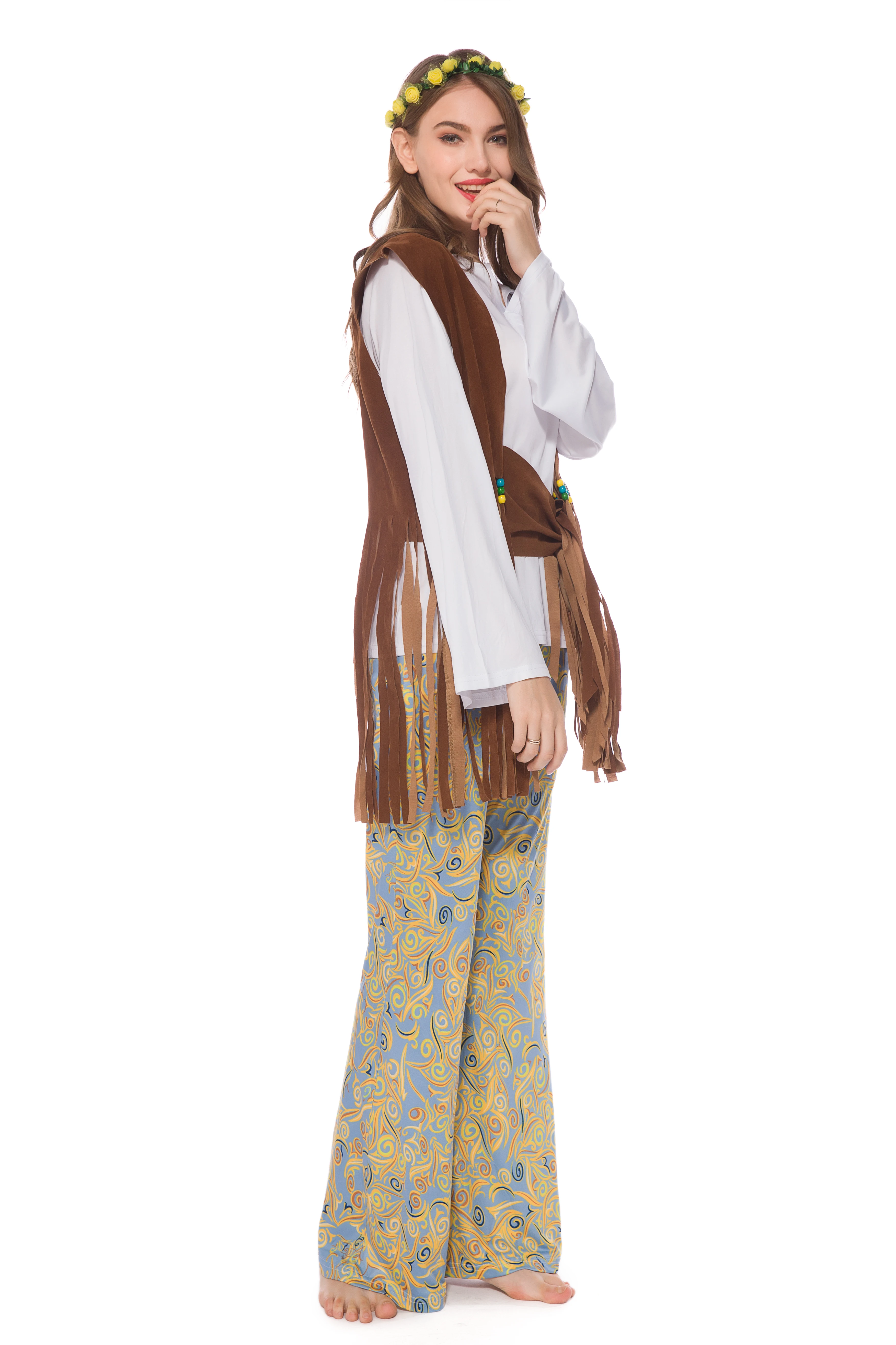 Женское ретро платье в стиле хиппи для Хэллоуина |