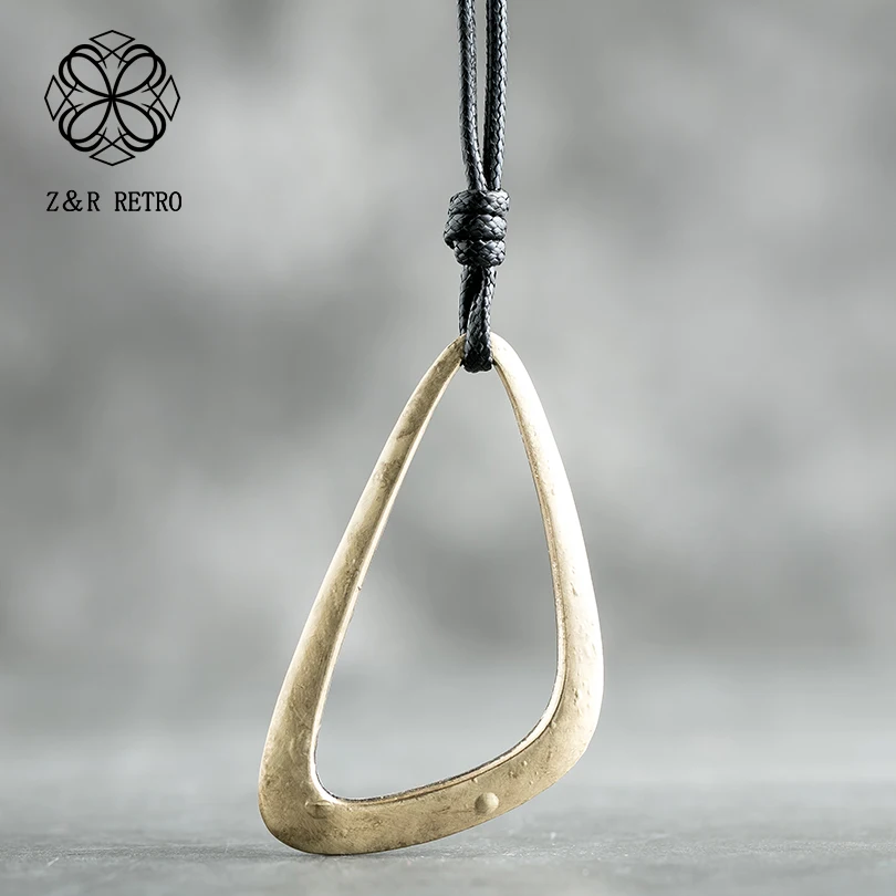 Винтажные Ювелирные изделия Длинные ожерелья для женщин треугольные Подвески