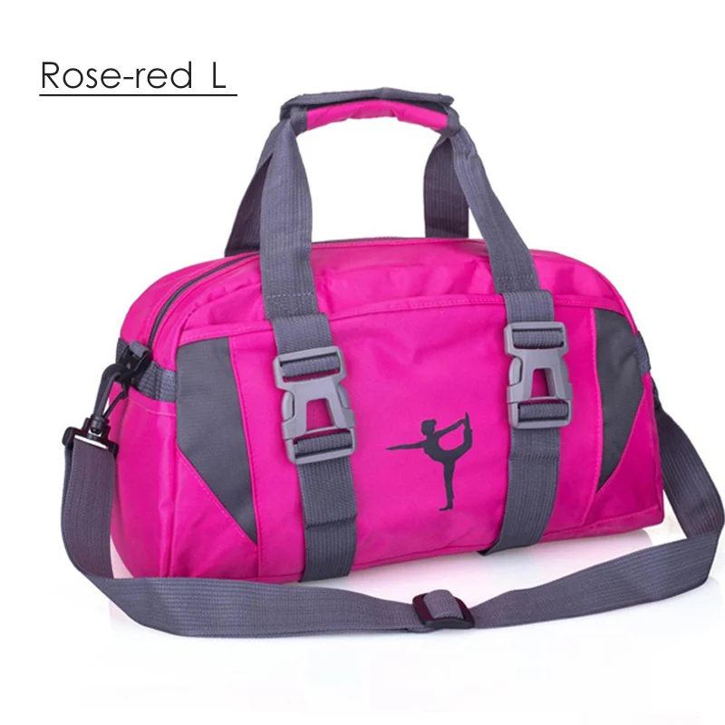 Rose red L Женские Водонепроницаемые нейлоновые дорожные сумки для переноски багажа, сумки через плечо, большие дорожные сумки, Тканевая обувь, большая ручная сумка XA632WB - Цвет: Rose red L