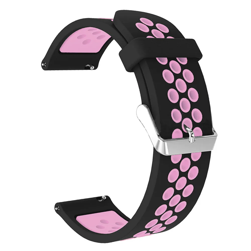 20 22 мм Galaxy watch 46 мм ремешок для samsung gear sport S2 S3 Classic Frontier watch Band huami amazfit pace Bip BIT Lite band - Цвет ремешка: Black pink