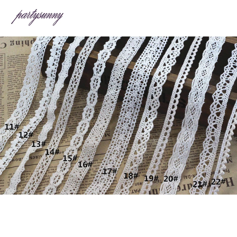 PF 1 Двор 2.5 см Хлопок Гипюр Кружевной Ткани Поделки Лента Воротник Бахромой