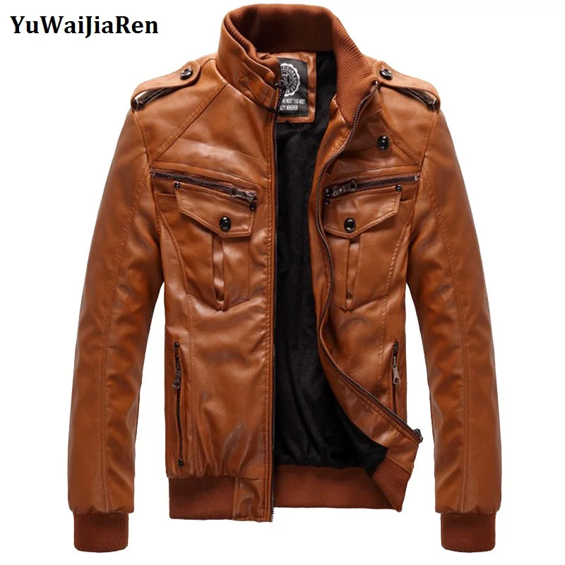 

YuWaiJiaRen Motorcycle Leather Jackets Men Leather Clothing Men Leather Jackets Male Business casual Coats Brand New clothing