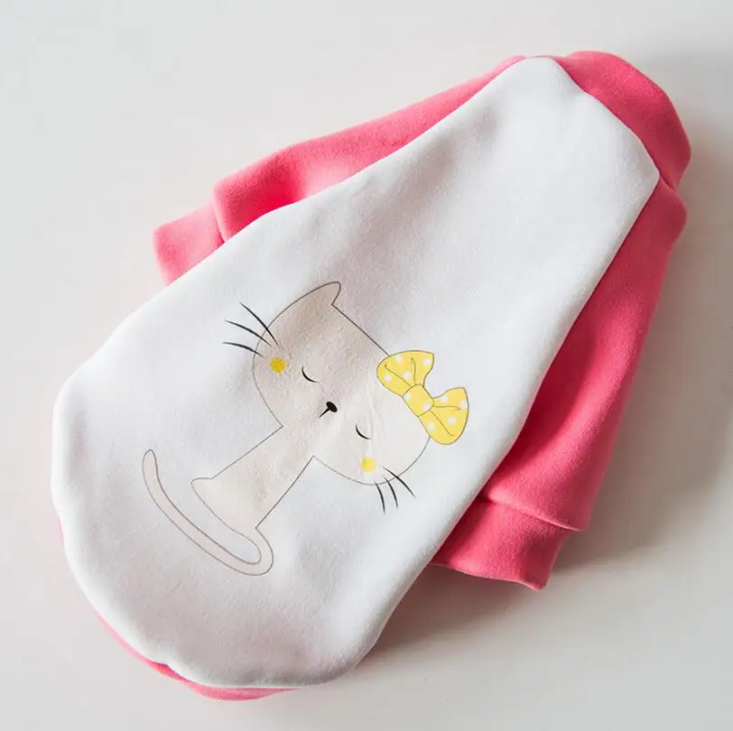 Pink Cat Милая одежда для кошек; свитер для домашних животных с котенком; кукольный Британский Кот Гарфилд; двухногая одежда; осенняя и зимняя одежда; 7 цветов; 5 размеров - Цвет: Pink Cat