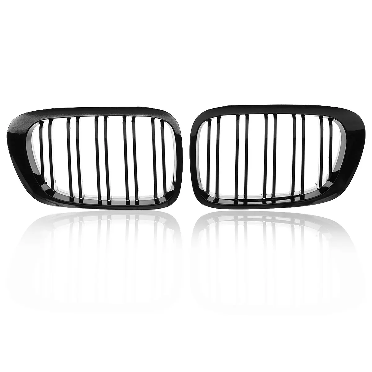 Автомобильный почечный гриль передний бампер 2 Slat Line черный глянец гоночный для