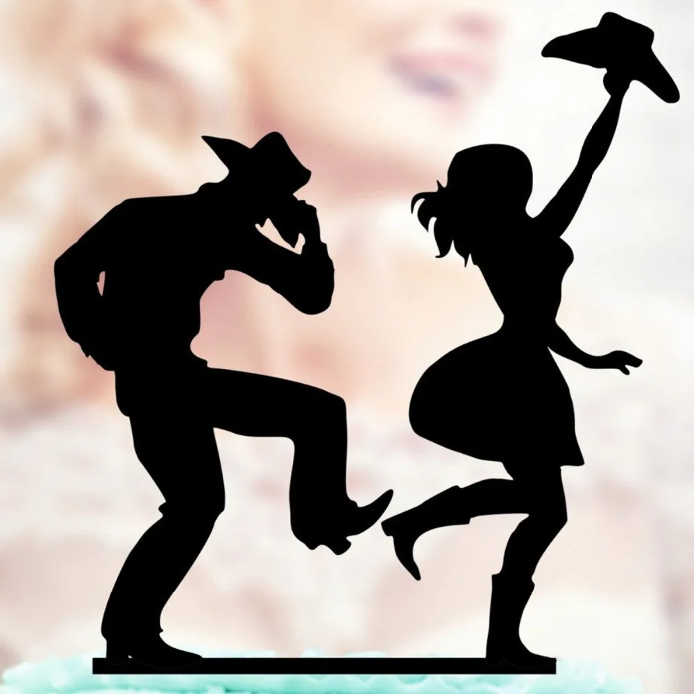 Wedding in the Style of Cowboys cake topper Bride and Groom Silhouette Topper Mr Mrs Monogram Cake | Дом и сад