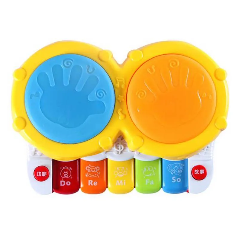 Горячая Распродажа светящийся Музыкальный барабан электронная