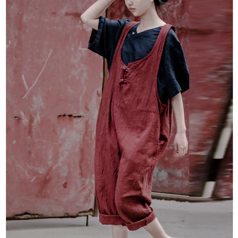 Брюки султанки ручной работы на пуговицах свободные в винтажном стиле H031003 весна