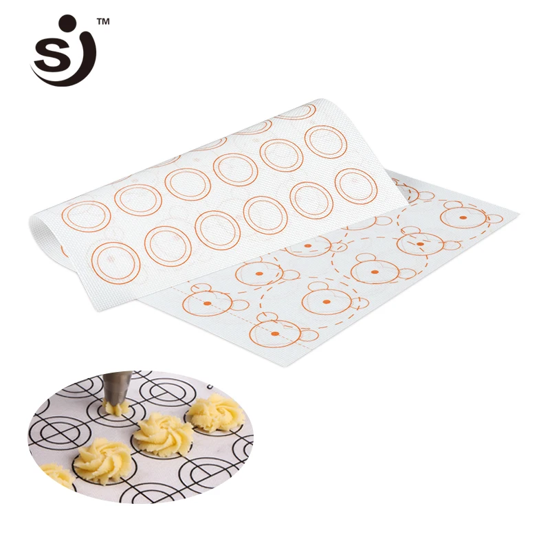 SJ бренд Коврик для выпечки с разлиновкой белый мультфильмы 29.5*42см Антипригарный