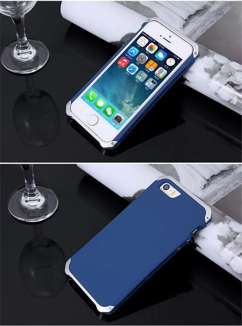 Роскошный металлический алюминиевый чехол+ сверхмощный чехол для iPhone X XS MAX 8 6 6 S 7 Plus 5s SE XR