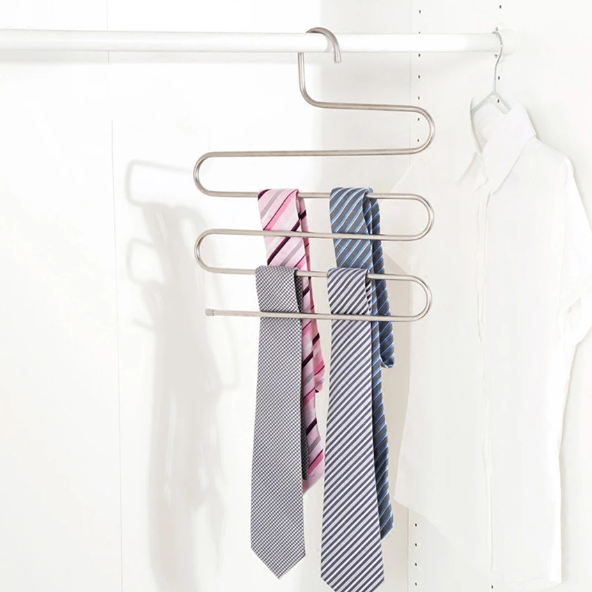 

OUSSIRRO 5 Layers Trousers Hanger Pants Clothes Holder Rack S Shape Multi-Purpose For Tie Organizer Storage Hanger