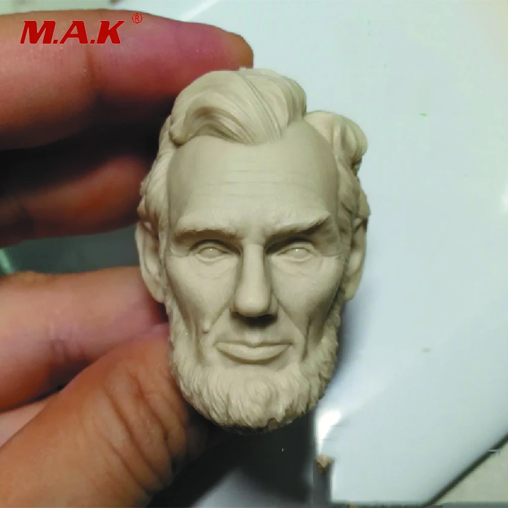 

1:6 Scale Abraham Lincoln Male White Head Carving Unpainted for 12" Action Figure Body Accessory in Stock