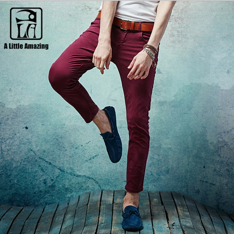 Новинка 2016 г. Лидер продаж мужские узкие брюки модные повседневные девятый Штаны
