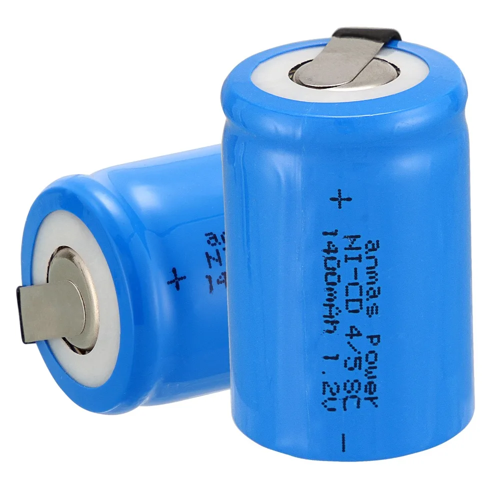 Anmas power! 2 шт./комплект Ni Cd аккумуляторные батареи 36 г 4/5 SubC Sub C 1 в 1400 мАч|battery 1400mah|140 mah
