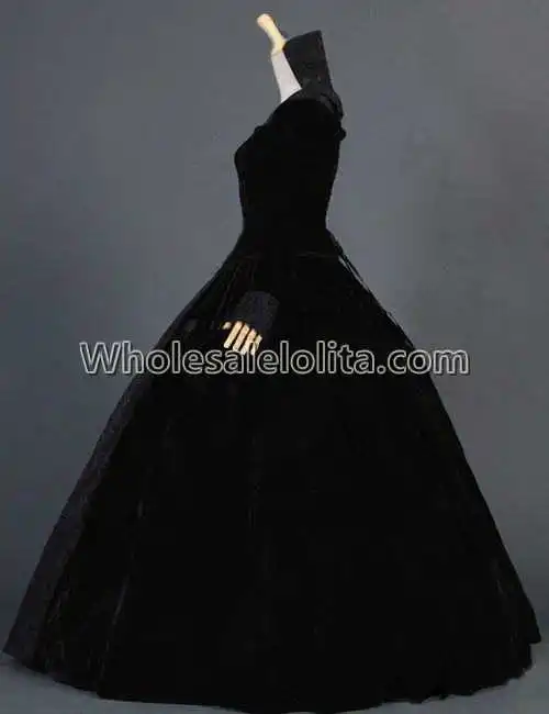 Королева возрождения Елизаветы I средневековый черный бархат Regal королевы платье