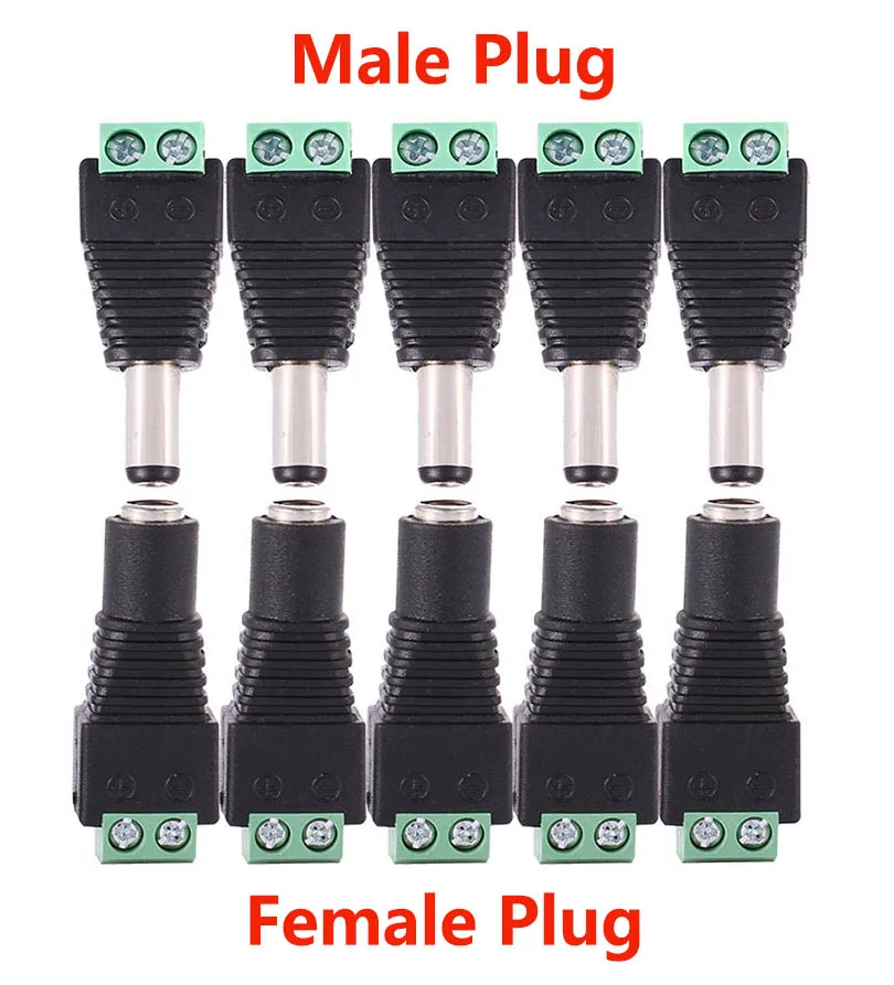 5 пар коннекторов постоянного тока штекер переходник для светодиодной ленты 2 1 мм