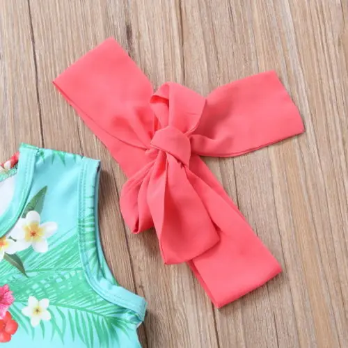 2018 New Princess Kid Girl Flamingo Floral Dress Baby Girls Sleeveless Summer Party Children Fashion Outfit Sundress | Детская одежда и