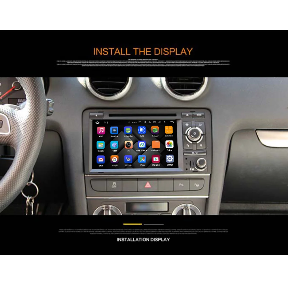 Eunavi 2 Din Автомобильный мультимедийный плеер GPS Android 9 DVD Automotivo радио для Audi A3 8 P/A3 8P1