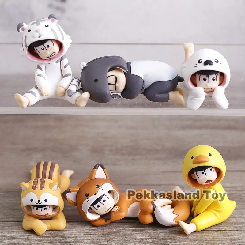 6 шт. Мультяшные мини креативные Аниме фигурки Osomatsu San ночная рубашка версия