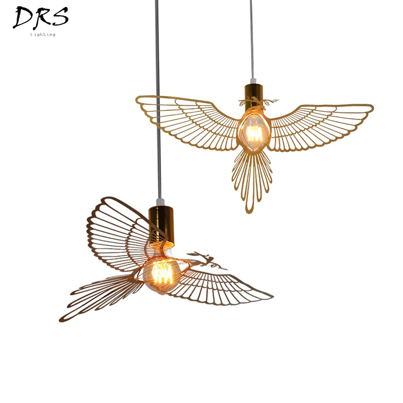 Золотая птица люстра современный скандинавский Бар Ресторан индивидуальная