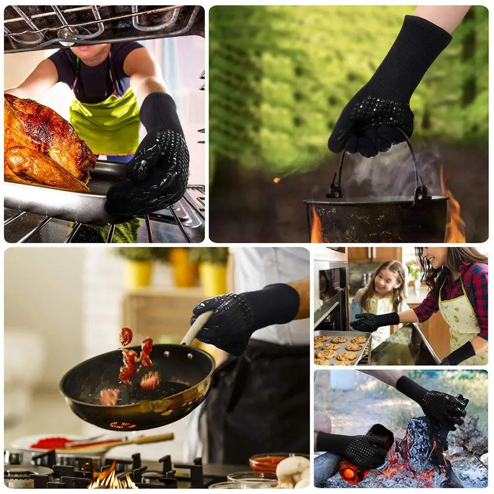 1 пара перчаток для выпечки жаростойкие Универсальные перчатки приготовления