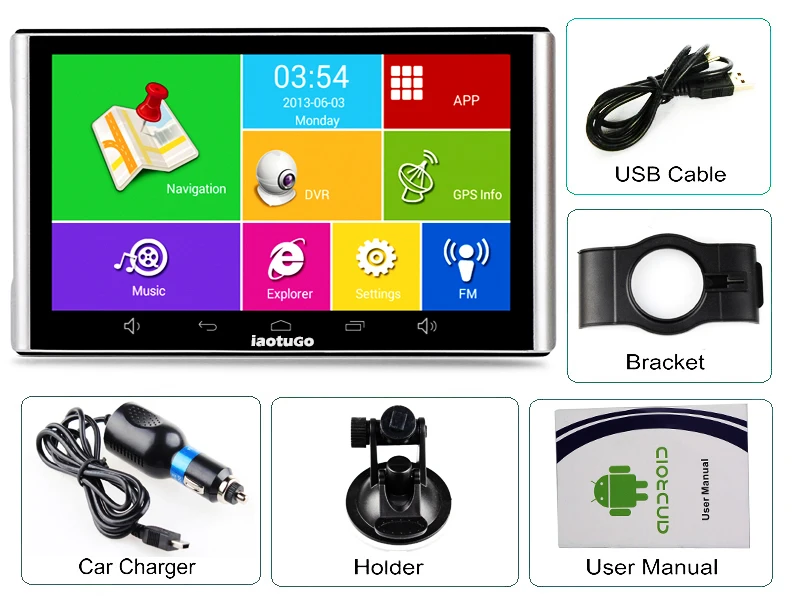 IautoGo " Android gps DVR навигатор 1080P Автомобильный dvr рекордер 512M 8G грузовик gps четырехъядерный планшет gps wifi Bluetooth AV-IN