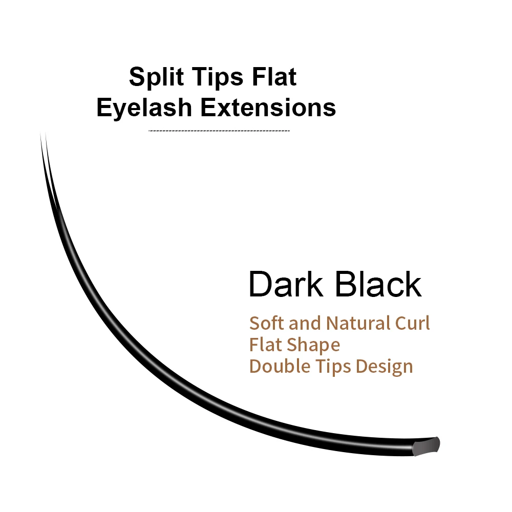 LAGEE Flat Ellipse Eyelash Extensions Split Tips Shape Natural Light False Eyelashes Dark Black Matte Hair | Красота и здоровье