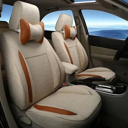 Чехлы для сидений из льна для Volkswagen VW Tiguan 2013, Набор чехлов для автомобильных сидений под заказ, чехлы для автомобильных сидений - Название цвета: beige 1