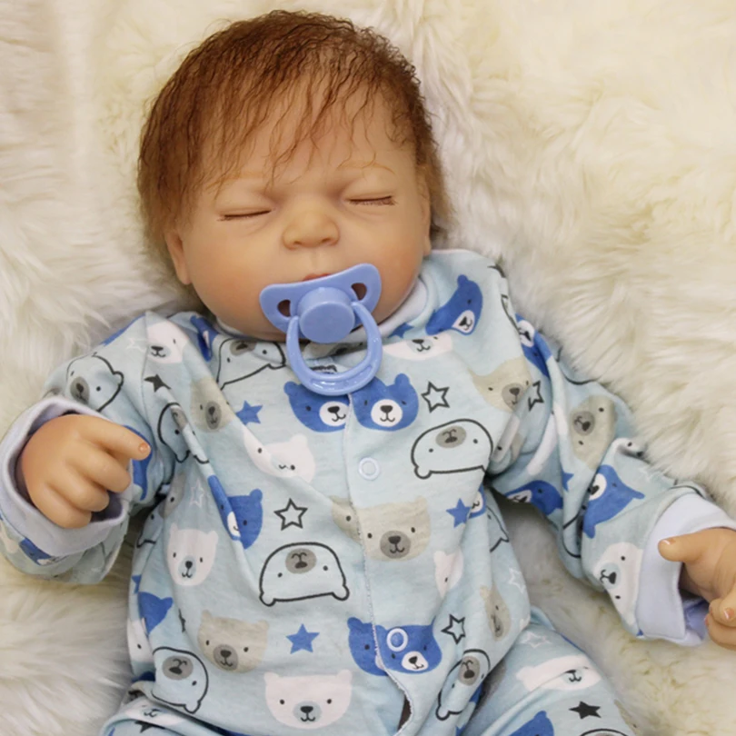 50 см силиконовые куклы reborn baby Sleeping Boy распродажа дешевые виниловые для