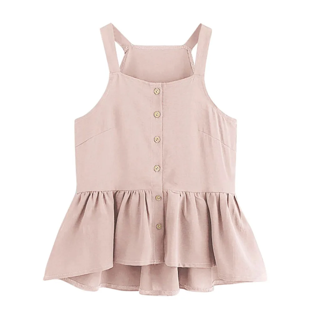 Женский топ без рукавов однотонный однобортный жилет с гофрированным краем лето