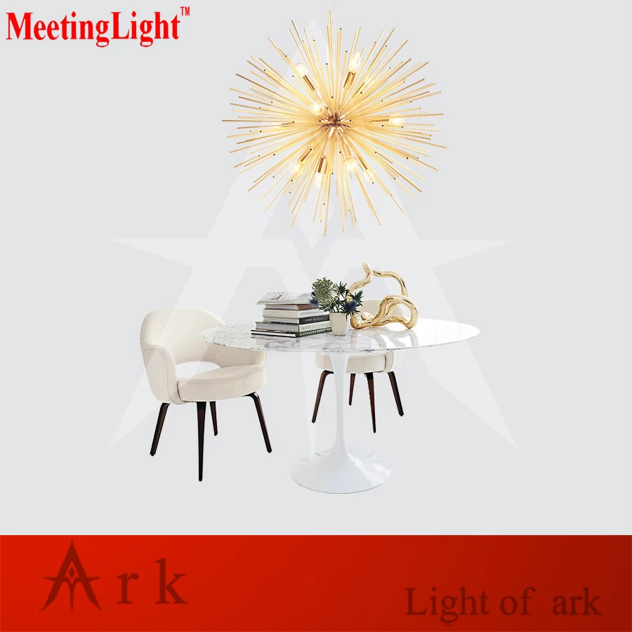 modern led gold ALUMINUM pipe radiation sphere art Personality design Living Room Restaurant Study pendant lights | Лампы и освещение