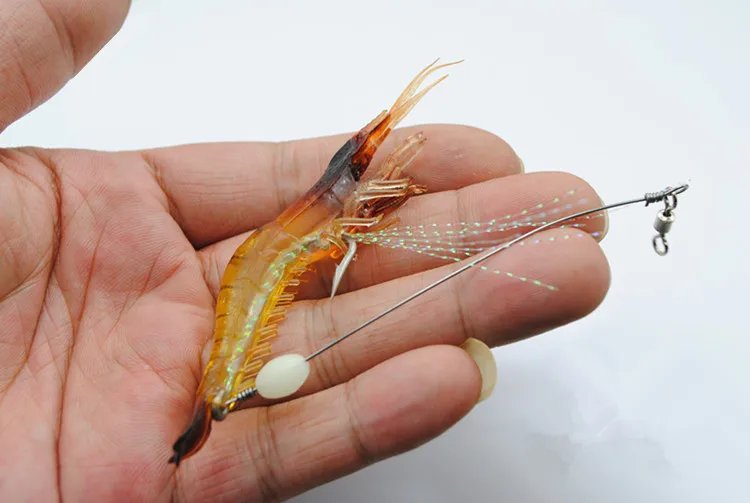 Мягкая силиконовая приманка 9 5 см 6 г Светящиеся креветки рыболовные приманки