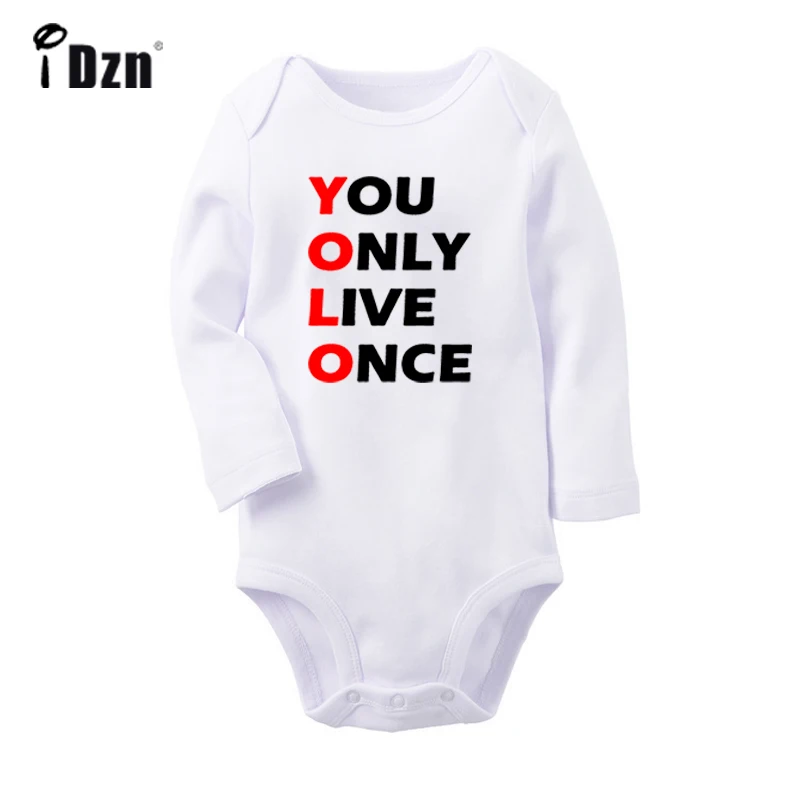 Индивидуальность I poped Today You Only Live Once YOLO дизайнерский боди для новорожденных