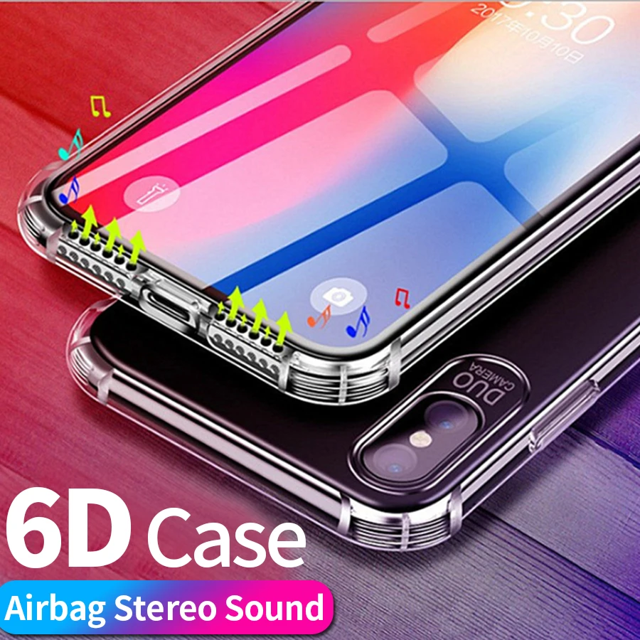 6D стерео звук подушка безопасности Drop-proof чехол Полный Чехол для iPhone XS Max XR X 8 7 6
