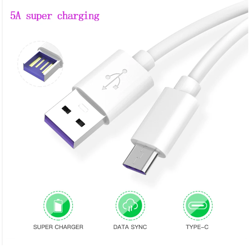 QUEENFISH USB C кабель 5A Supercharge usb type для huawei p10 Быстрая зарядка быстрое зарядное