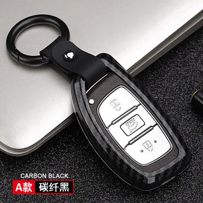 

Alloy Car Key Case For Hyundai Santa Fe Solaris Azera Grandeur Kona Elantra Tucson IX35 Sonata Keychain Remote Fob Protect Cover