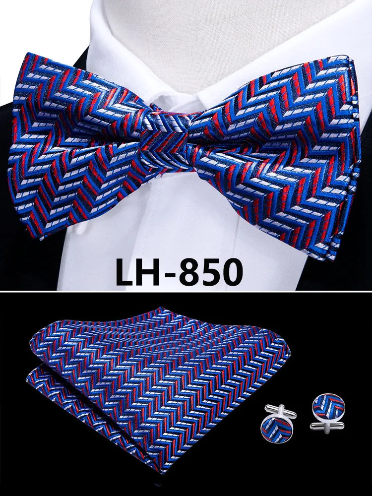 LF-803 Barry.Wang, модные мужские галстуки-бабочки из шелка, белые галстуки-бабочки Пейсли для мужчин, Свадебные вечерние галстуки для жениха, подарок для мужчин - Цвет: LH-850