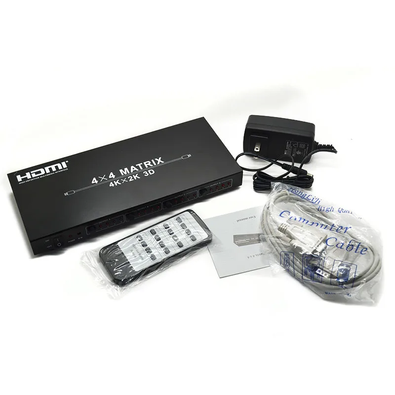 Full HD HDMI матричный 4x4 4 в из HDMI1.4V Switcher Splitter 3D К x 2 Аудио Видео HDTV матрица с удаленным