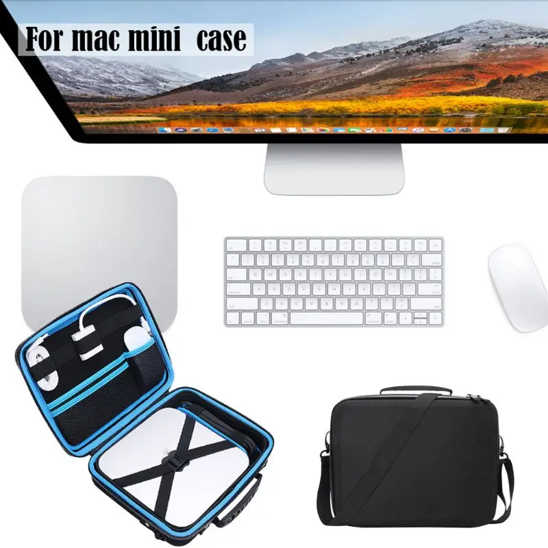 EVA Жесткий сумка для переноски Защита сумка на плечо с ремешком для apple mac mini и аксессуары