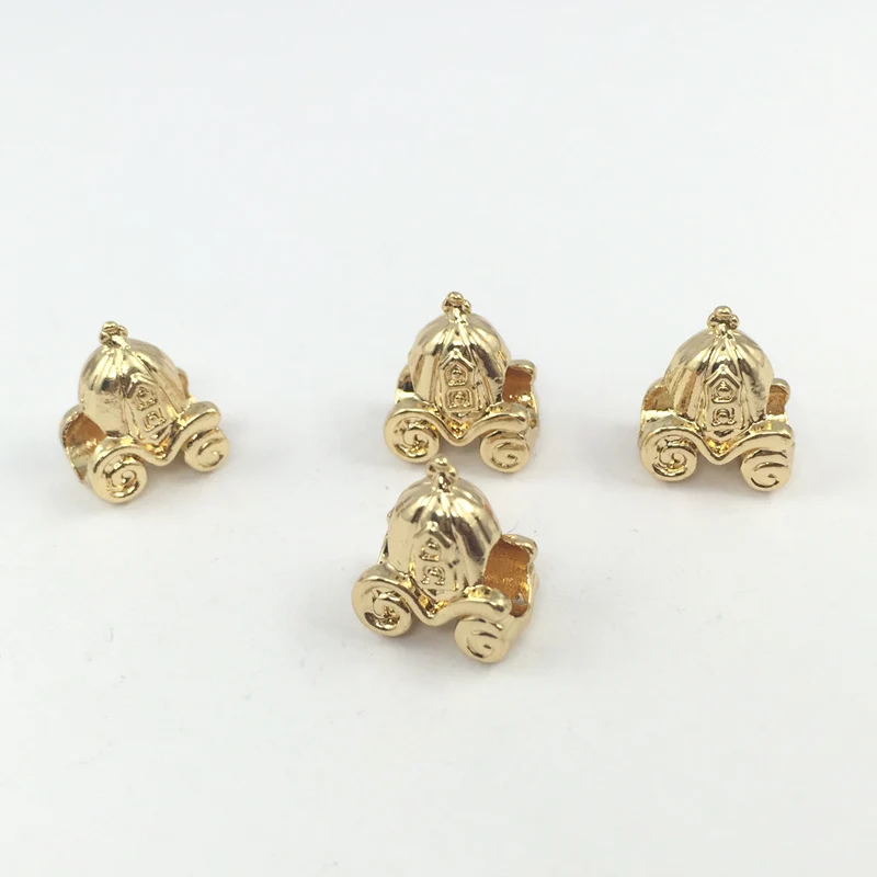 Бесплатная доставка Золотой Цвет Корона тыквенная карета Европейские Бусины