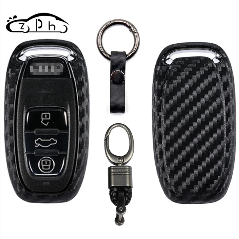 

Carbon Fiber Smart Car Key Case For Audi A6L A4L Q5 A3 A4 B6 B7 B8 A5 A6 S5 S7 A1 A7 A8 Quattro Q3 Q7 754C 754G Silicone Cover