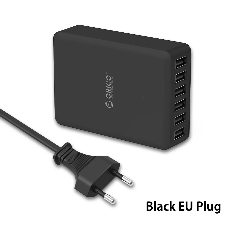 ORICO 6 Pprts зарядное устройство для телефона настольная система зарядки для телефона планшет для iphone 7 8 xs huawei Sumsang usb зарядное устройство - Тип штекера: BLACK EU