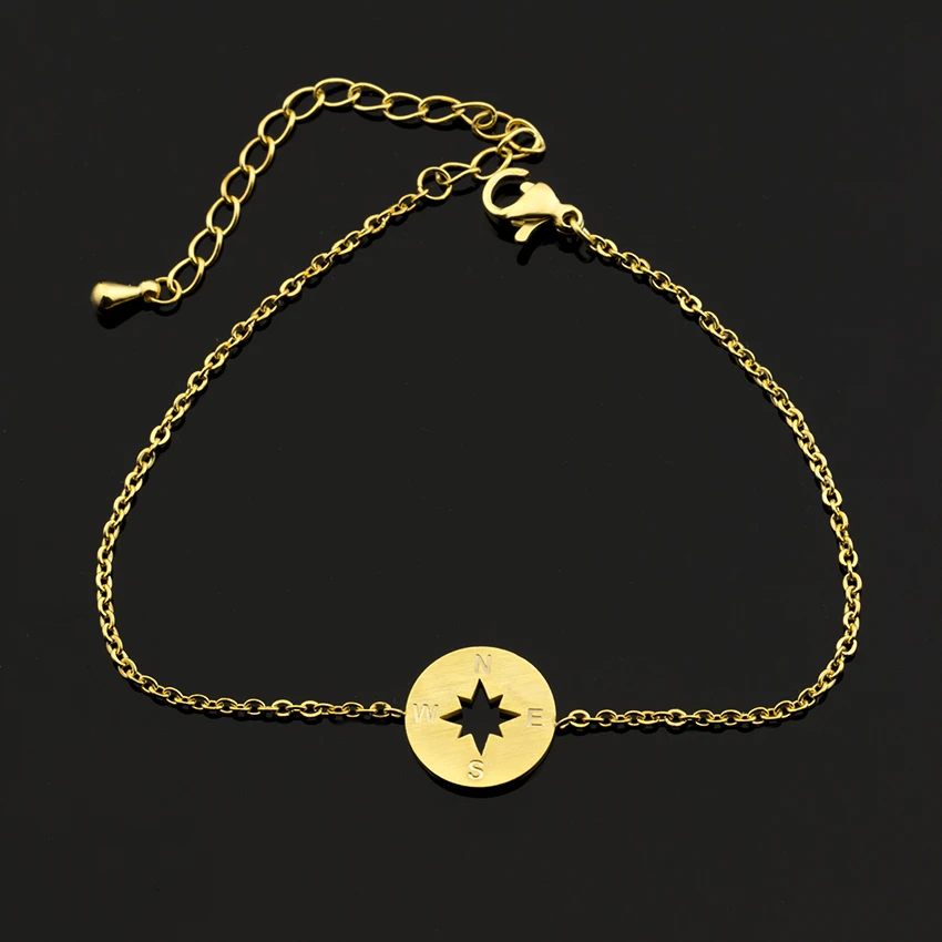 Великолепная сказка серебряный браслет Femme геометрический крест компас круг из