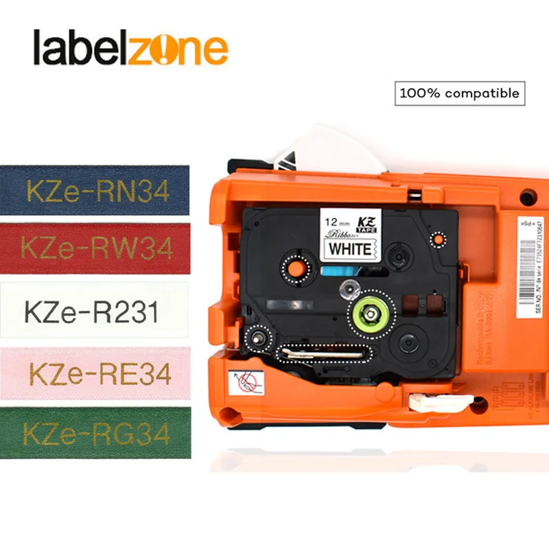 Tze-R234 атласная лента золотые на белых лентах 12 мм * 4 м совместим с Brother p-touch принтер