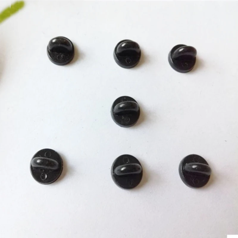 Black Pin Back 50 шт./упак. безопасности брошь металлический замок резиновая Красочные шпильки кнопка «назад» застежки пряжки для булавка брошь база ювелирные изделия аксессуары - Цвет: Black Pin Back